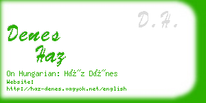 denes haz business card